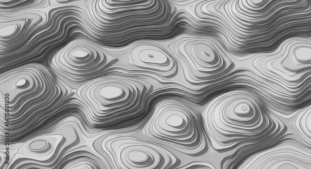 Fototapeta premium Abstract topographic contour lines isolated on white background. use cases: mapping, geography.