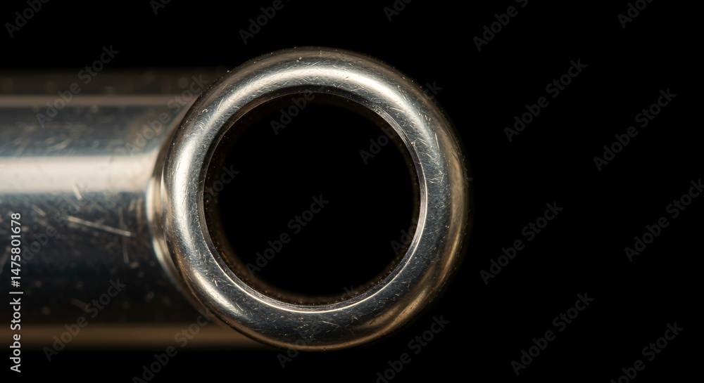 Naklejka premium Macro Photography of a Metallic Tube's Circular Aperture