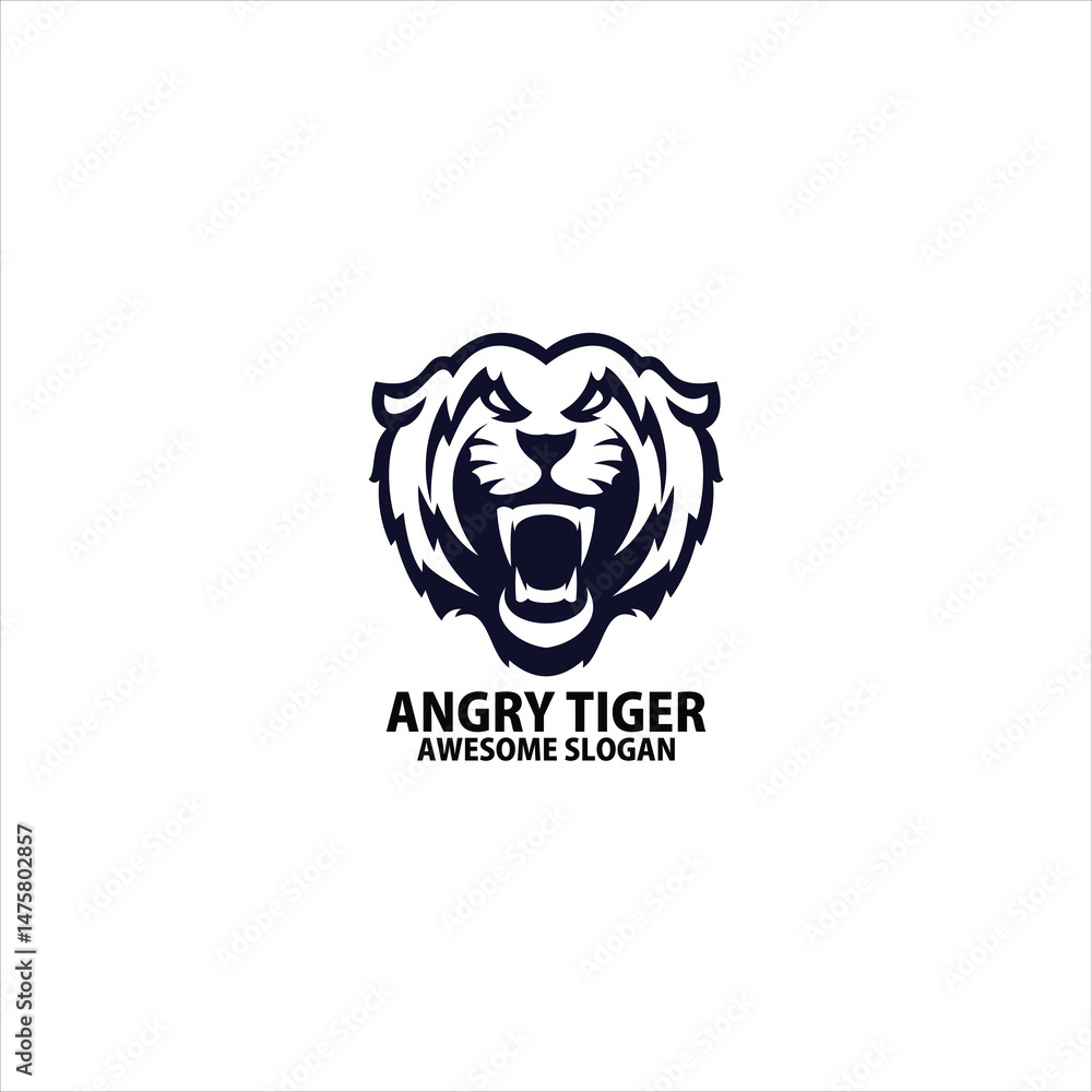 Obraz premium tiger head emblem logo vector illustration