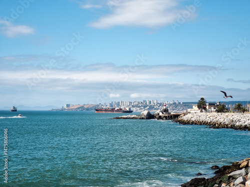 View of Vina del Mar beach in Chile