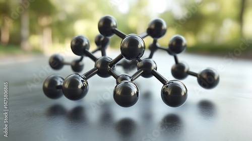 A Molecule Model Displaying Black Spheres Connected By Lines
