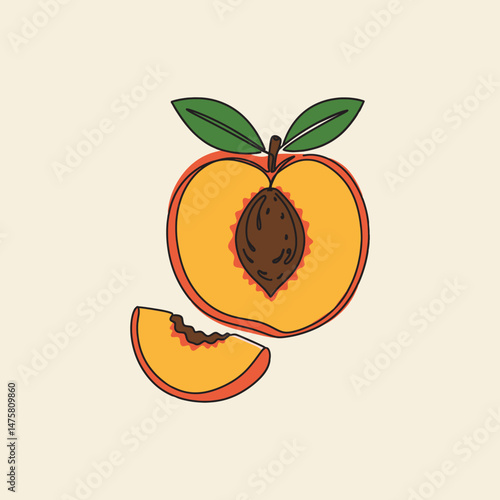 Juicy peach slice summer sweetness delightful treat perfect for your designs