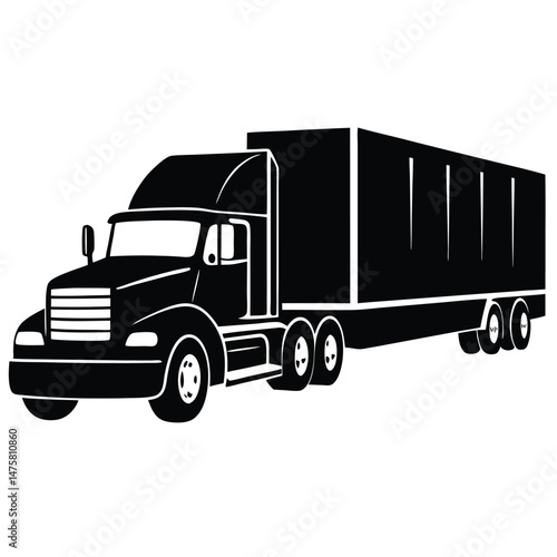 Truck driver element isolated truck cargo trailer on white background