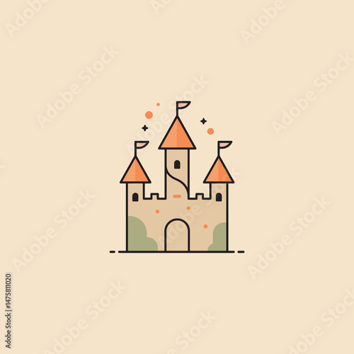 Fairytale castle enchanting design magical kingdom dreamland illustration
