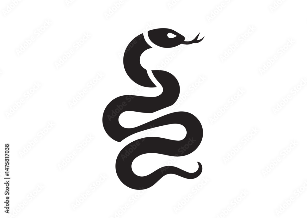 Fototapeta premium Snake Silhouette Vector
