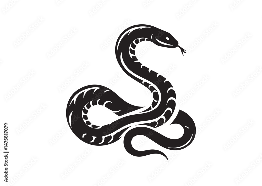 Naklejka premium Snake Silhouette Vector
