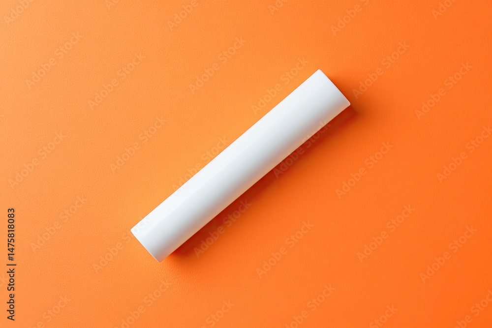 White cylindrical object on orange background (1) White cylindrical object on orange background (1)