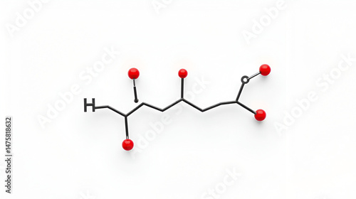 Molecule of phenylalanine on white background. Chemical model