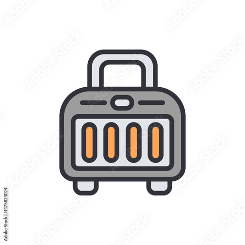 Minimalist Portable Space Heater Illustration With Transparent Design