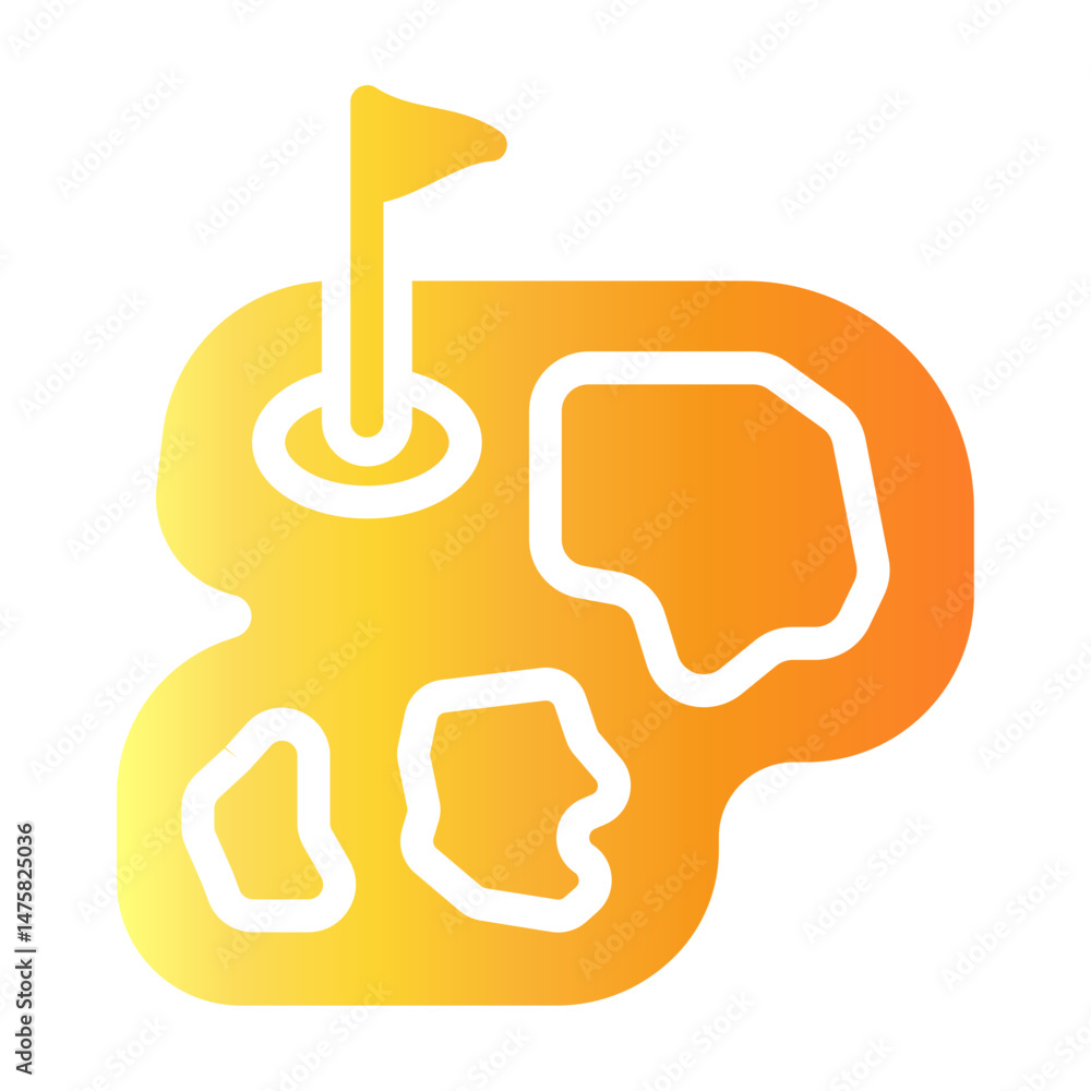Obraz premium golf field Gradient icon