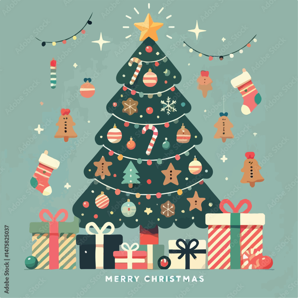 beautiful christmas tree vector image beautiful christmas tree vector image