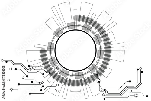 Vector circuit board communication concept for technology background