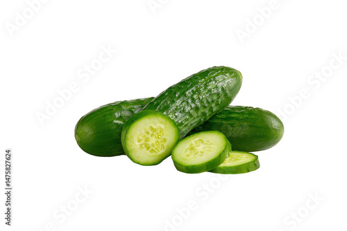 Wallpaper Mural Mini cucumber crisp rings creating playful circle pattern flatlay isolated on transparent background Torontodigital.ca