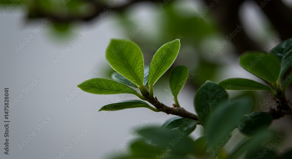 Serene Spring: A Close-Up of Vibrant Green Leaves Serene Spring: A Close-Up of Vibrant Green Leaves