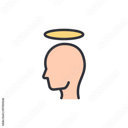Head With A Halo, Symbolizing Goodness, Purity And Innocence Concept