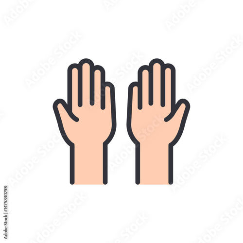Two Human Hands Symbolizing Unity And Offering In A Vector Style