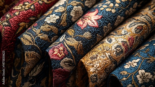 Close-up of retro pattern fabric