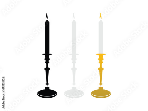 vintage candles symbol icon design vector isolated transparent background