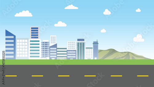 building city road animation background vector illustration