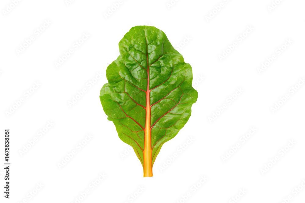 Fototapeta premium Healthy swiss chard flat lay stock picture isolated on transparent background elevates salad packaging