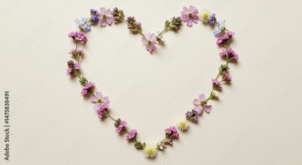 Floral heart design with pastel flowers for valentine's day or wedding invitation background image Floral heart design with pastel flowers for valentine's day or wedding invitation background image