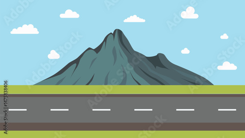 mountain road animation background vector illustration
