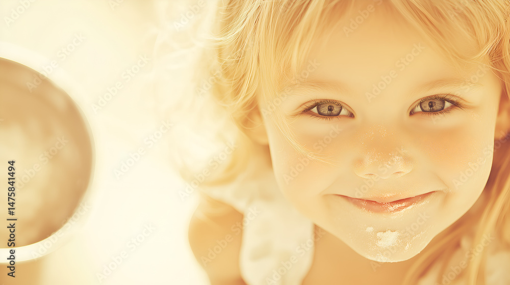 adorable child smiles with innocent eyes adorable child smiles with innocent eyes