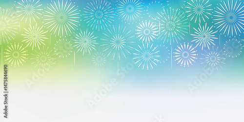 花火　暑中見舞い　風景　背景