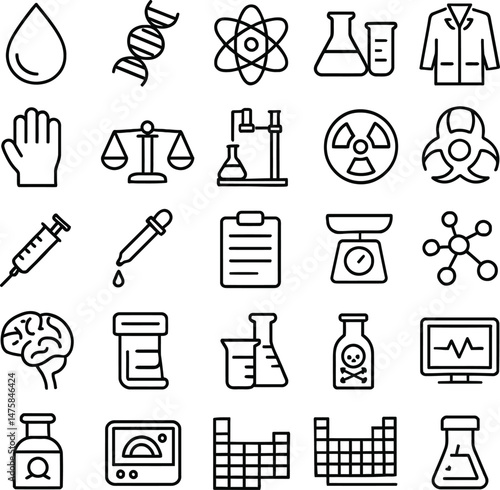 Laboratory Outline Icon Set