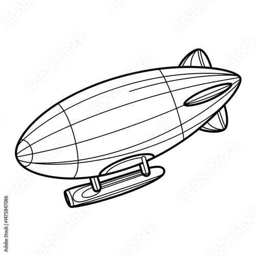 Blimp illustration vector style coloring page 