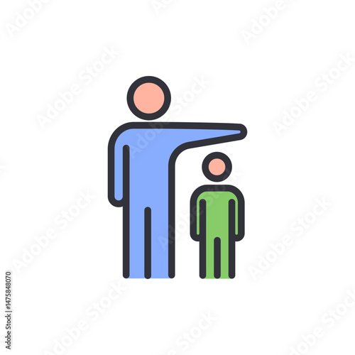 Illustration Of A Tall Figure And A Shorter Figure Standing Together