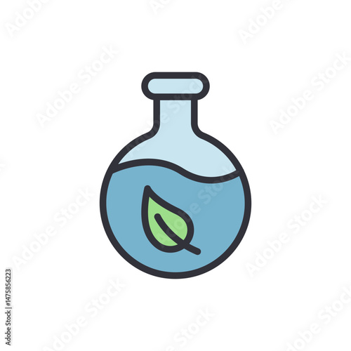 Laboratory Experiment Involving Plant Extract Inside Round Bottom Flask