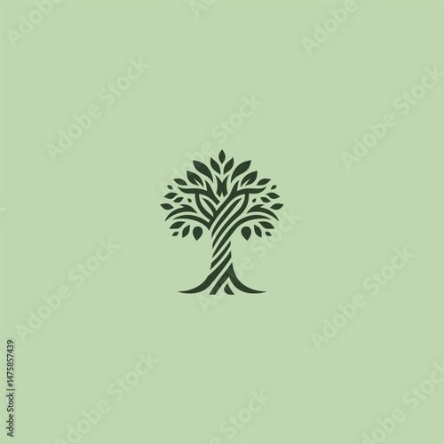 Abstract tree logo with stylized and minimal structure.