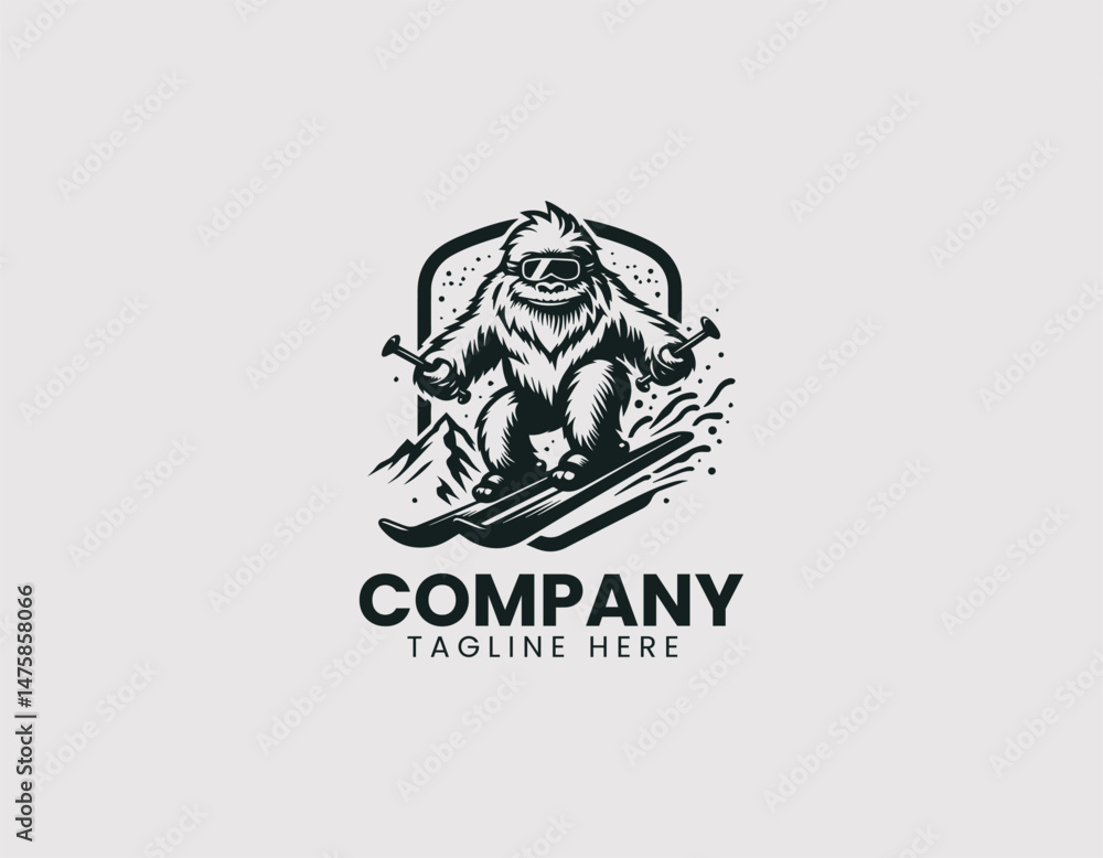 Fototapeta premium Hanuman Meditating Vector Logo Design, Lord Hanuman in Meditation Pose Vector Logo, Meditating Hindu God Hanuman Vector Logo