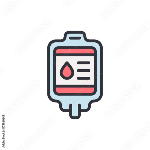 Stylized Blood Bag Illustration For Medical And Healthcare Concepts