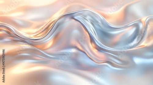 Wallpaper Mural a close up of a shiny silver fabric with a wave Torontodigital.ca