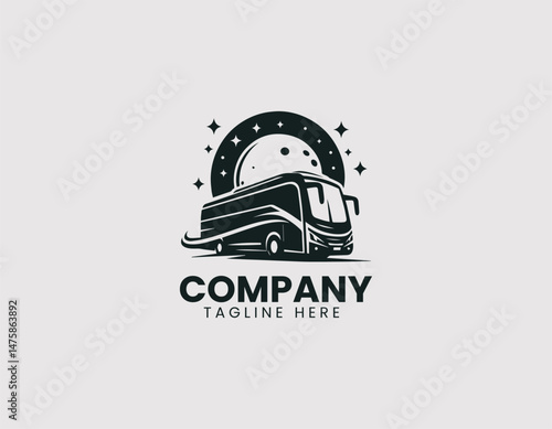 Modern Tour Bus Silhouette Vector Logo Design, Sleek Modern Tourist Bus Silhouette Vector Logo, Contemporary Tour Bus Silhouette Illustration Logo
