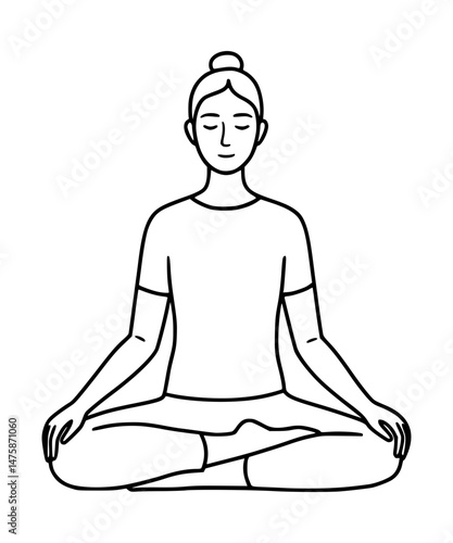 Individual meditating calmly clipart