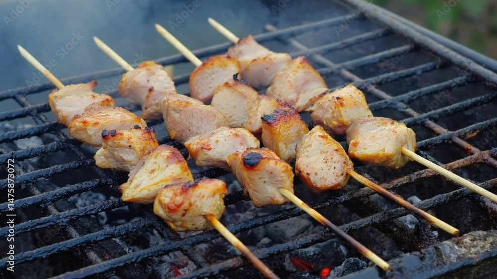 meat on the grill. meat on the grill.