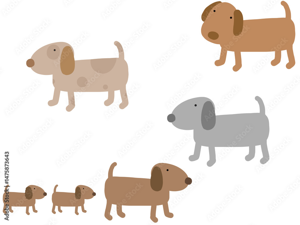 犬のシームレスパターン ① 犬のシームレスパターン ①