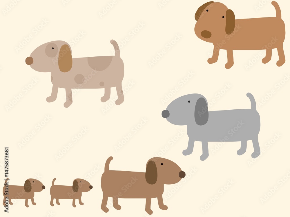犬のシームレスパターン ③ 犬のシームレスパターン ③
