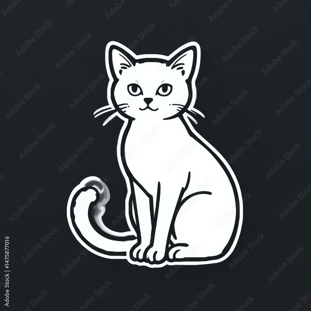 A cute and playful cartoon cat, perfect for pet lovers and animal-themed designs. A cute and playful cartoon cat, perfect for pet lovers and animal-themed designs.