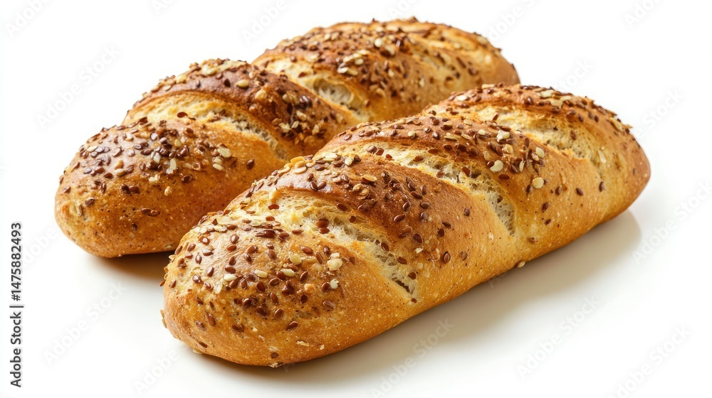 Two Crusty Artisan Breads, Golden Brown, Seeds Two Crusty Artisan Breads, Golden Brown, Seeds