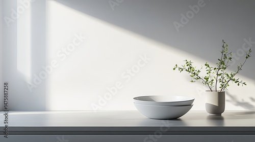 Wallpaper Mural Clean kitchen counter with polished surface and subtle reflection, minimalist design and home care concept, soft diffused lighting, modern and tidy kitchen interior for a serene and organized home env Torontodigital.ca