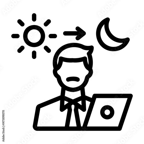 overtime Line Icon