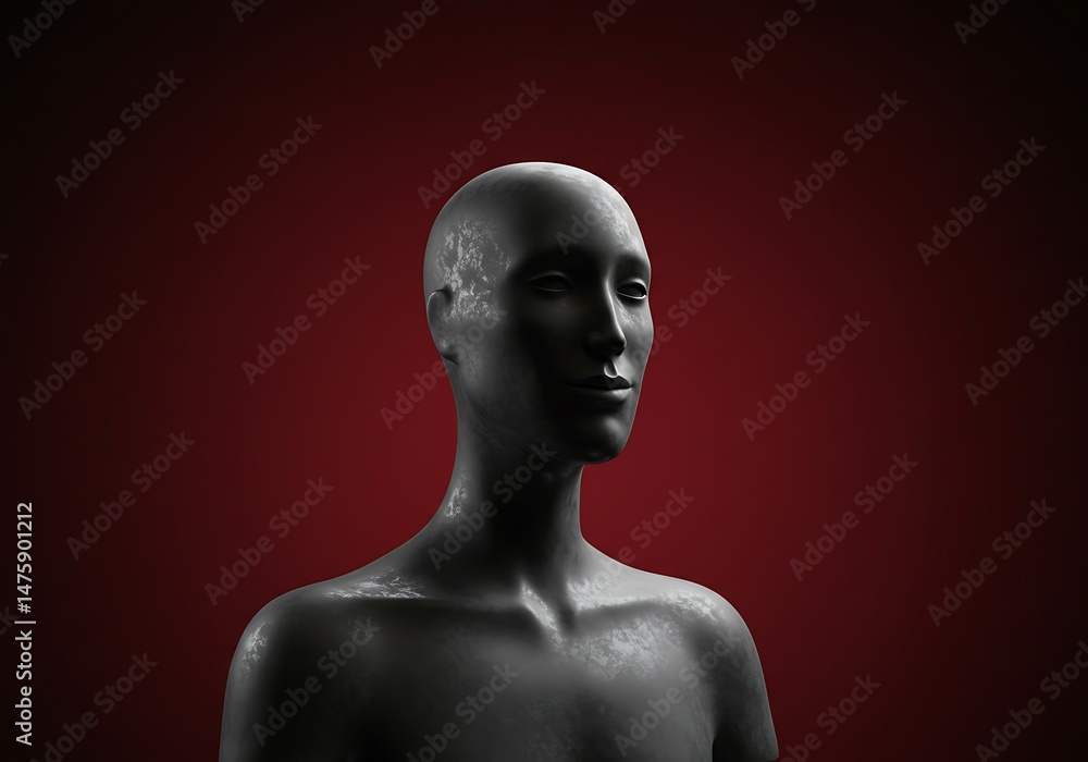 Statue of a person on a solid background Statue of a person on a solid background