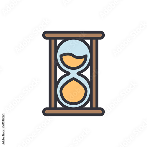 Elegant Hourglass Illustration Depicting The Flow Of Time On Transparent