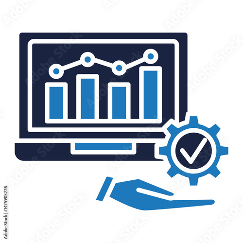 infographic management icon blue