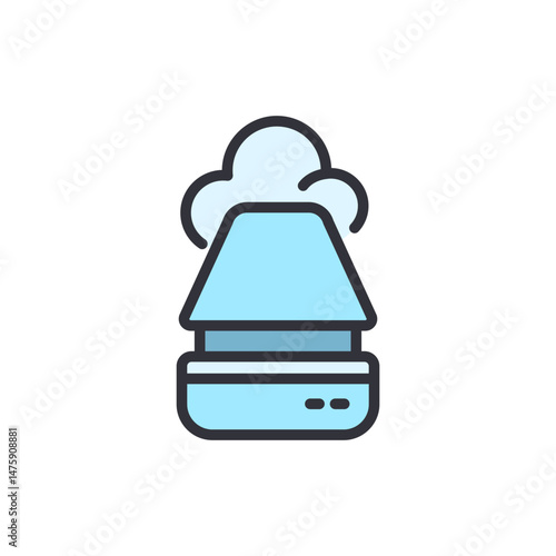 Modern Humidifier Icon With Steam For Healthcare And Wellness