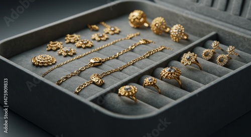 Elegant gold jewelry collection in velvet case for special occasions and gift inspiration